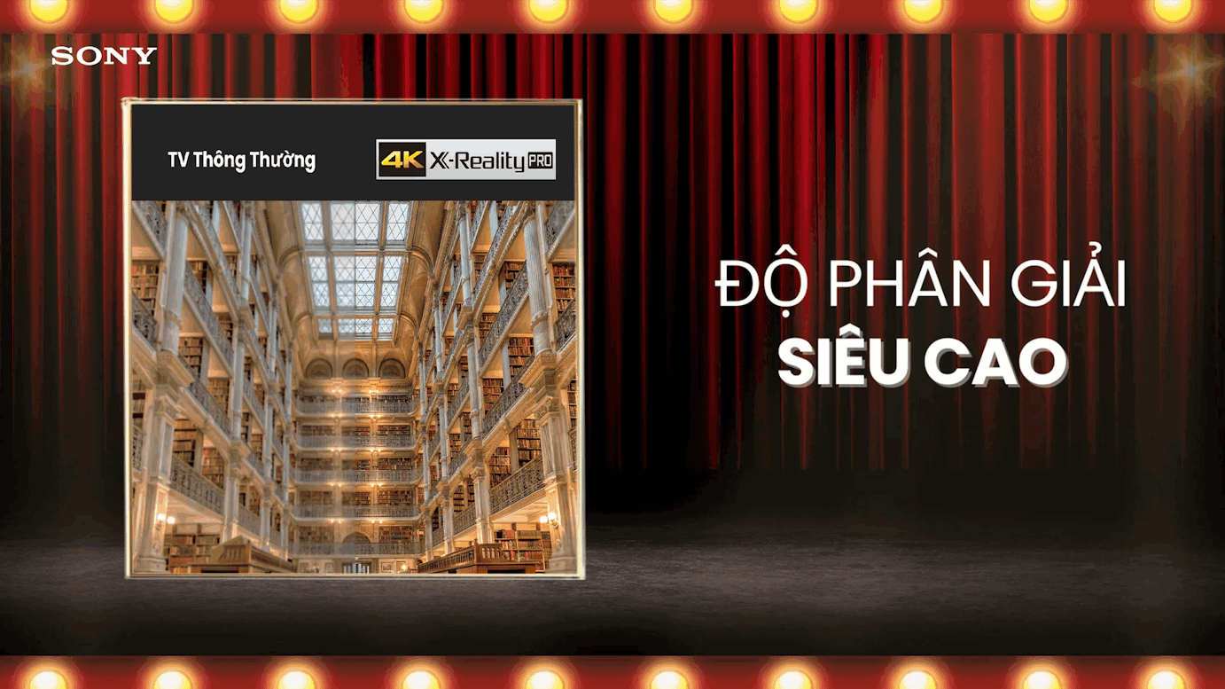 Tivi Sony 4K X-Reality PRO với hình ảnh sắc nét, độ phân giải siêu cao